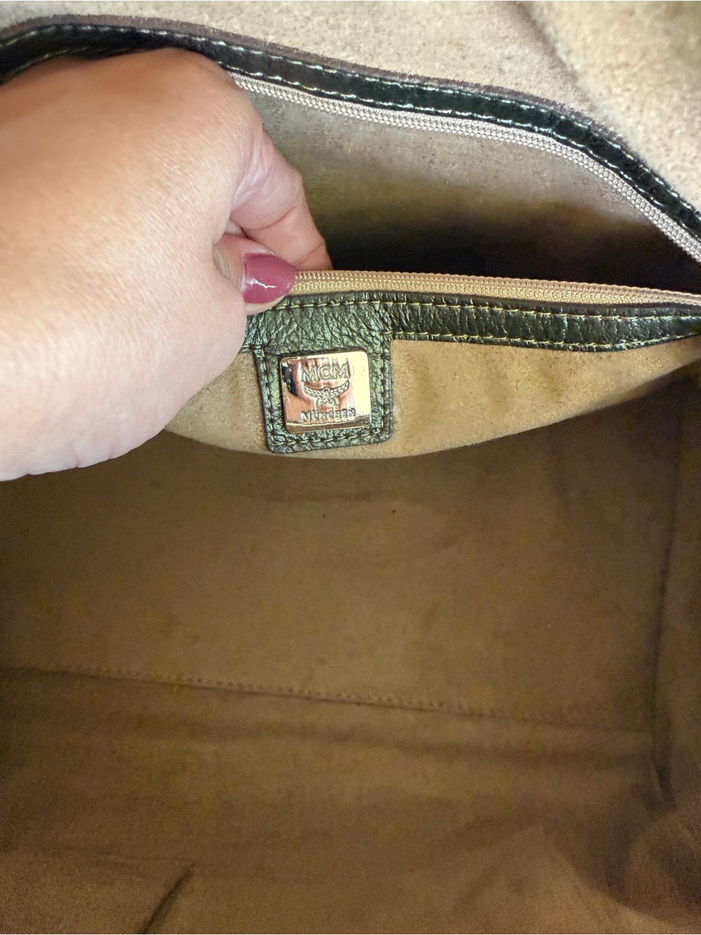 MCM White Leather Satchel with Multicolor Patch Accents - Picture 13 of 13